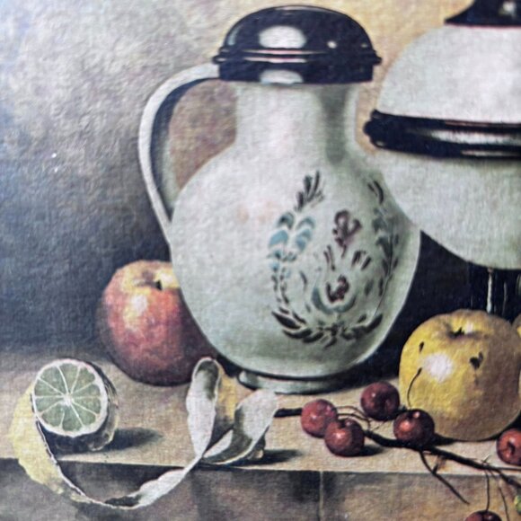 Vintage Framed Wall Art – “Still Life with Decanter” – 1970s European Fruit Bowl - Picture 7 of 13